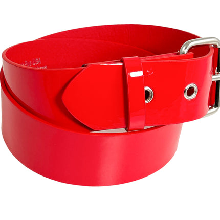 BT100-125P  1 1/4" PATENT SHINY  VEGAN PLAIN BELT