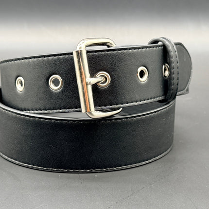 BT100M-175BLK  BLACK  SOLID VEGAN  LEATHER 1 3/4" WIDE PLAIN BELT