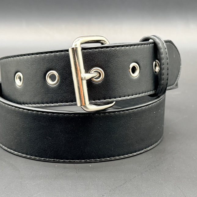 BT100M-175BLK  BLACK  SOLID VEGAN  LEATHER 1 3/4" WIDE PLAIN BELT