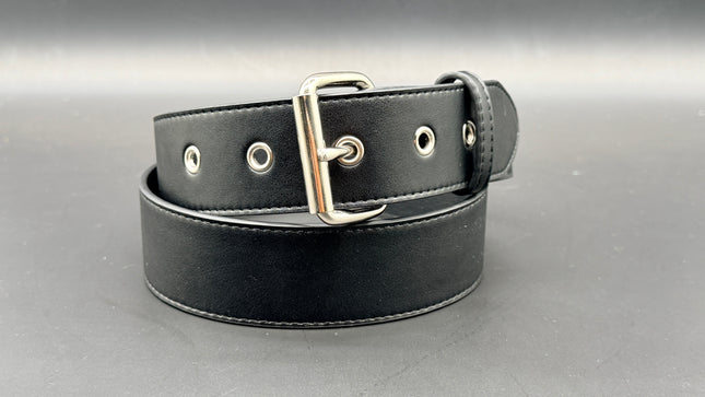BT100M-175BLK  BLACK  SOLID VEGAN  LEATHER 1 3/4" WIDE PLAIN BELT