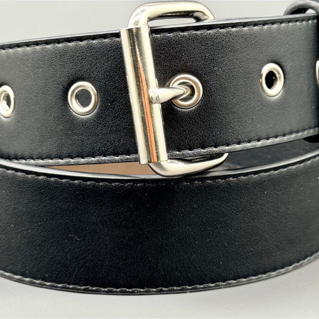 BT100M-175BLK  BLACK  SOLID VEGAN  LEATHER 1 3/4" WIDE PLAIN BELT