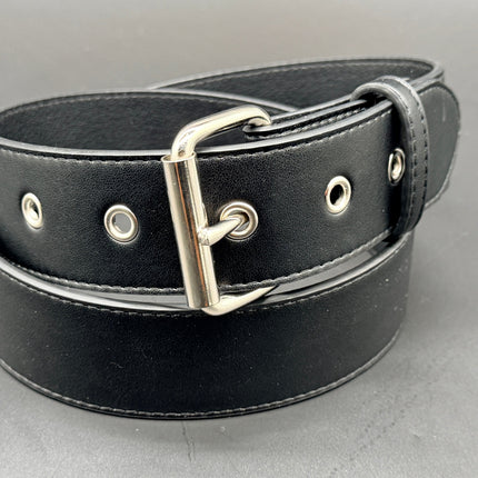 BT100M-175BLK  BLACK  SOLID VEGAN  LEATHER 1 3/4" WIDE PLAIN BELT