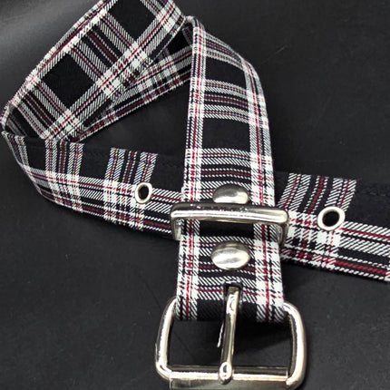 BT100-150 PLAID BLACK  PUNK  1 1/2" PLAIN BELT