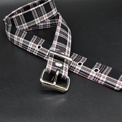 BT100-150 PLAID BLACK  PUNK  1 1/2" PLAIN BELT