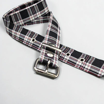 BT100-150 PLAID BLACK  PUNK  1 1/2" PLAIN BELT