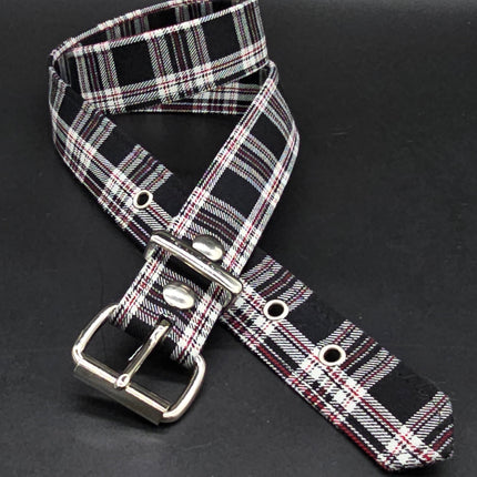 BT100-150 PLAID BLACK  PUNK  1 1/2" PLAIN BELT