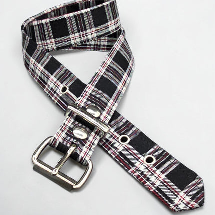 BT100-150 PLAID BLACK  PUNK  1 1/2" PLAIN BELT