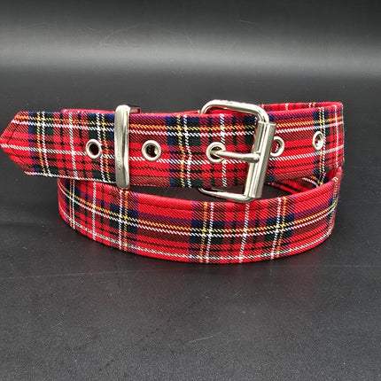 BT100-150 PLAID RED 1 1/2" PLAIN BELT