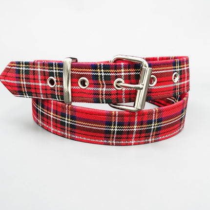 BT100-150 PLAID RED 1 1/2" PLAIN BELT