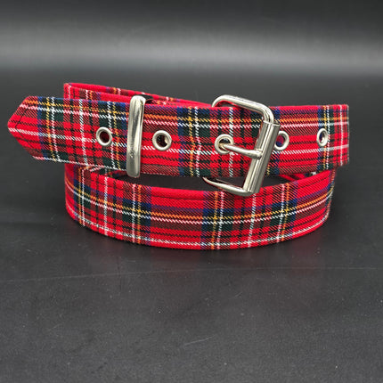 BT100-150 PLAID RED 1 1/2" PLAIN BELT