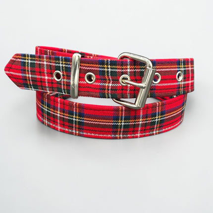 BT100-150 PLAID RED 1 1/2" PLAIN BELT