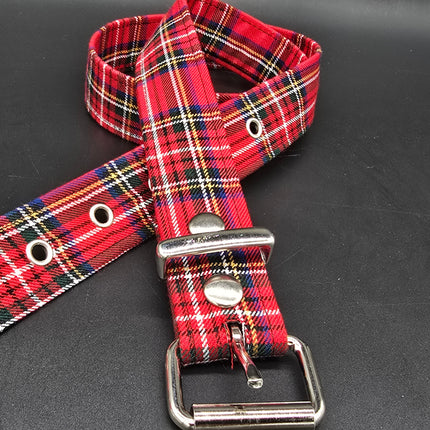 BT100-150 PLAID RED 1 1/2" PLAIN BELT