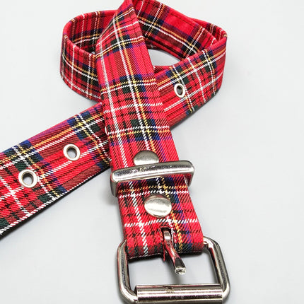 BT100-150 PLAID RED 1 1/2" PLAIN BELT
