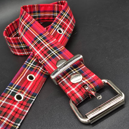 BT100-150 PLAID RED 1 1/2" PLAIN BELT