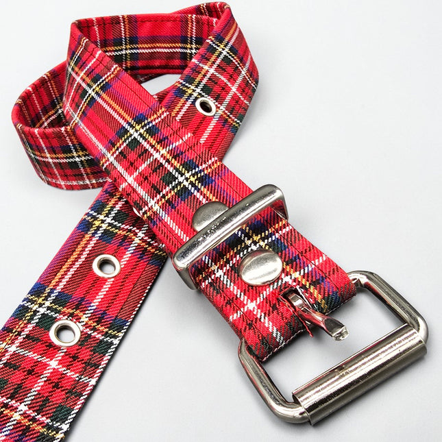 BT100-150 PLAID RED 1 1/2" PLAIN BELT