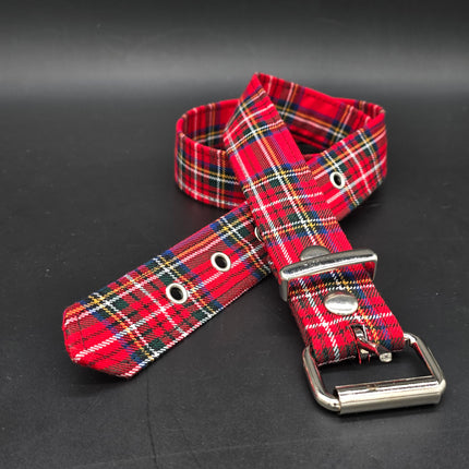 BT100-150 PLAID RED 1 1/2" PLAIN BELT