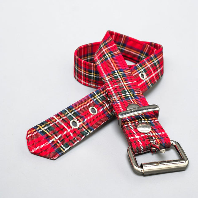 BT100-150 PLAID RED 1 1/2" PLAIN BELT