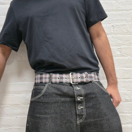 BT100-175 PLAID BLACK  PUNK  1 3/4" PLAIN BELT