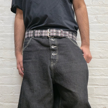 BT100-175 PLAID BLACK  PUNK  1 3/4" PLAIN BELT