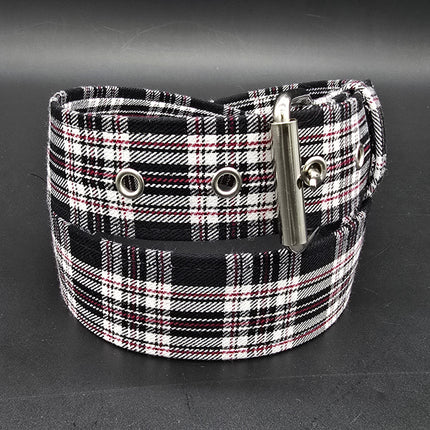 BT100-175 PLAID BLACK  PUNK  1 3/4" PLAIN BELT