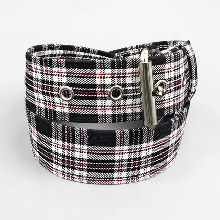 BT100-175 PLAID BLACK  PUNK  1 3/4" PLAIN BELT