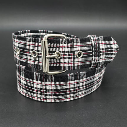BT100-175 PLAID BLACK  PUNK  1 3/4" PLAIN BELT