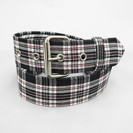 BT100-175 PLAID BLACK  PUNK  1 3/4" PLAIN BELT