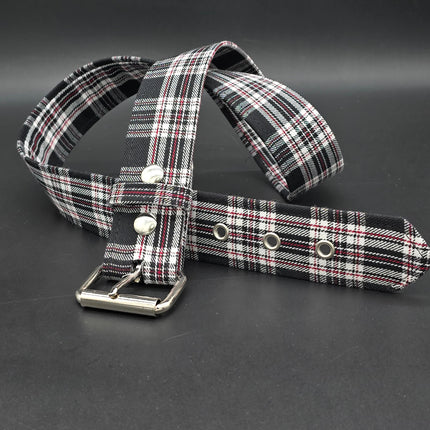 BT100-175 PLAID BLACK  PUNK  1 3/4" PLAIN BELT
