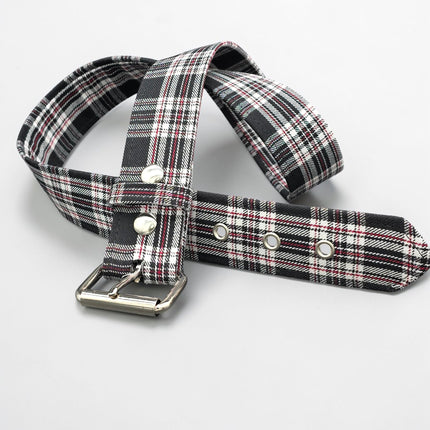 BT100-175 PLAID BLACK  PUNK  1 3/4" PLAIN BELT