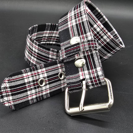 BT100-175 PLAID BLACK  PUNK  1 3/4" PLAIN BELT