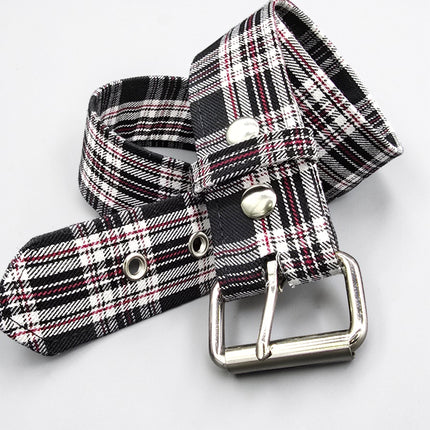 BT100-175 PLAID BLACK  PUNK  1 3/4" PLAIN BELT