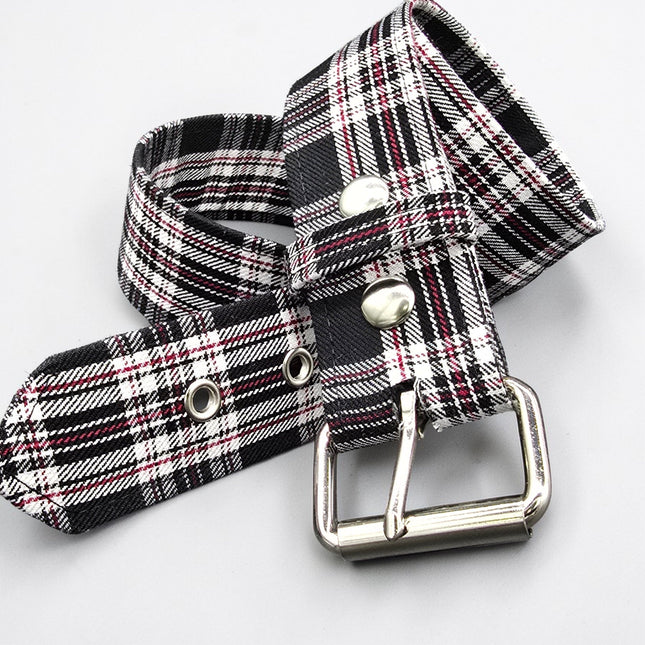 BT100-175 PLAID BLACK  PUNK  1 3/4" PLAIN BELT