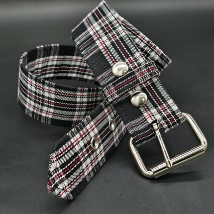 BT100-175 PLAID BLACK  PUNK  1 3/4" PLAIN BELT