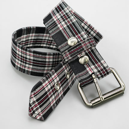 BT100-175 PLAID BLACK  PUNK  1 3/4" PLAIN BELT