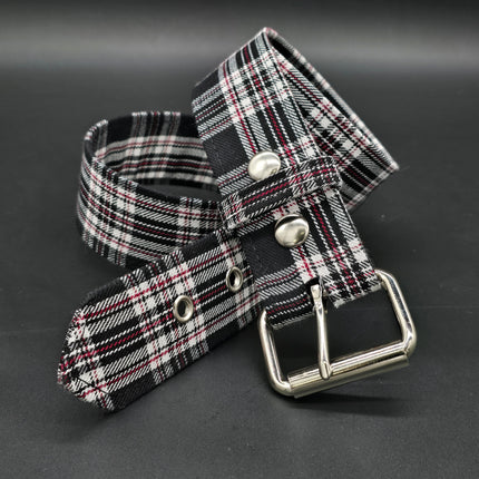 BT100-175 PLAID BLACK  PUNK  1 3/4" PLAIN BELT
