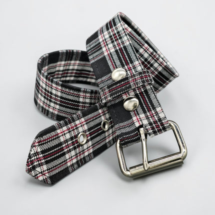 BT100-175 PLAID BLACK  PUNK  1 3/4" PLAIN BELT