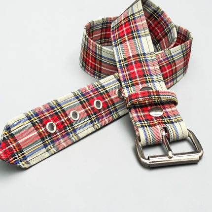 BT100-175 PLAID WHITE  PUNK  1 3/4" PLAIN BELT