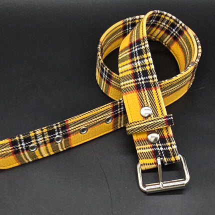 BT100-175 PLAID YELLOW   PUNK  1 3/4" PLAIN BELT