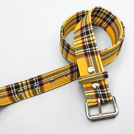 BT100-175 PLAID YELLOW   PUNK  1 3/4" PLAIN BELT