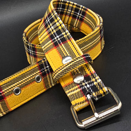 BT100-175 PLAID YELLOW   PUNK  1 3/4" PLAIN BELT