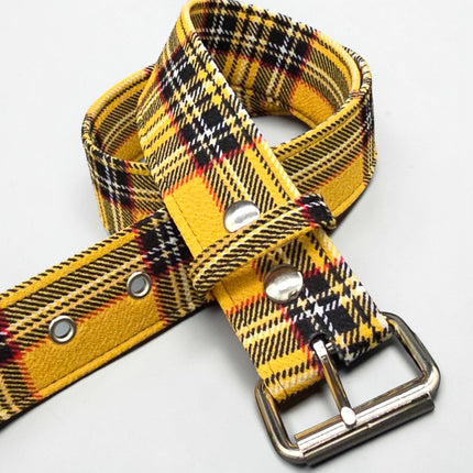 BT100-175 PLAID YELLOW   PUNK  1 3/4" PLAIN BELT