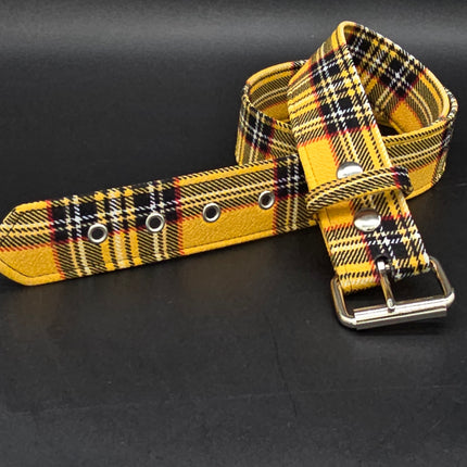 BT100-175 PLAID YELLOW   PUNK  1 3/4" PLAIN BELT