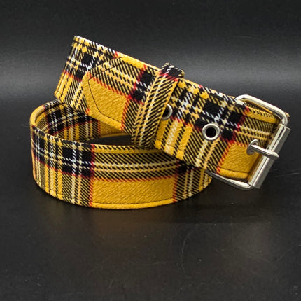 BT100-175 PLAID YELLOW   PUNK  1 3/4" PLAIN BELT