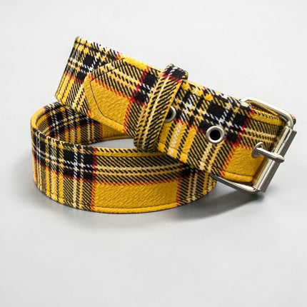 BT100-175 PLAID YELLOW   PUNK  1 3/4" PLAIN BELT
