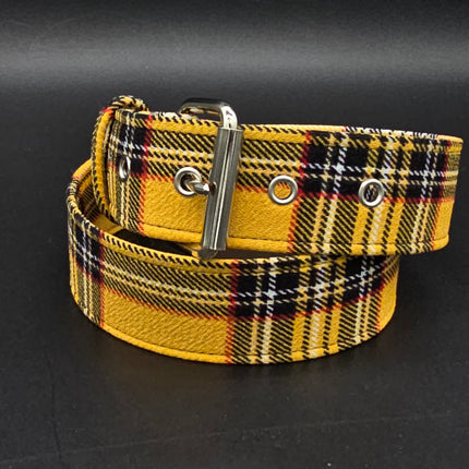 BT100-175 PLAID YELLOW   PUNK  1 3/4" PLAIN BELT