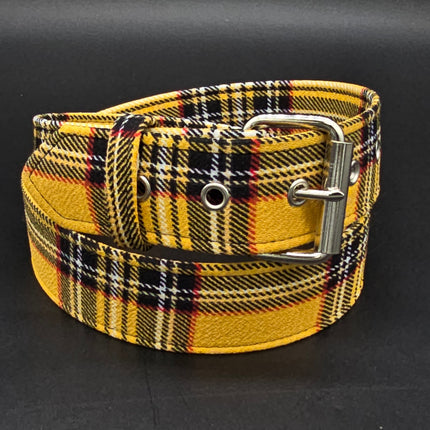 BT100-175 PLAID YELLOW   PUNK  1 3/4" PLAIN BELT