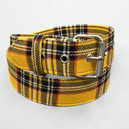 BT100-175 PLAID YELLOW   PUNK  1 3/4" PLAIN BELT