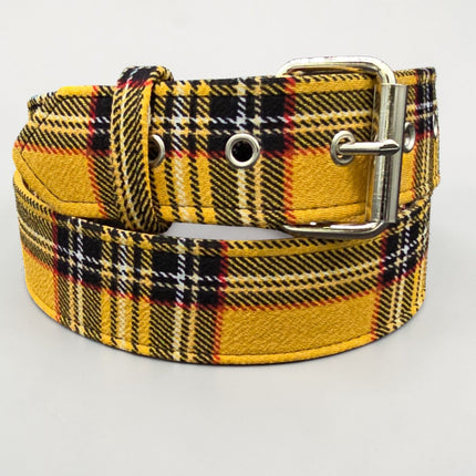 BT100-175 PLAID YELLOW   PUNK  1 3/4" PLAIN BELT