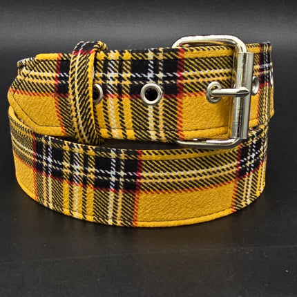 BT100-175 PLAID YELLOW   PUNK  1 3/4" PLAIN BELT