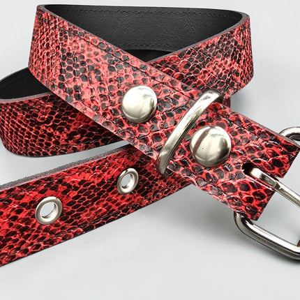 BT100SN-125RED  RED SNAKE 1 1/4" WIDE PLAIN BELT